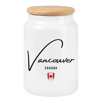 J’adore Vancouver, souvenir de Vancouver - Boîte à biscuits avec couvercle en bois - blanc - Devant