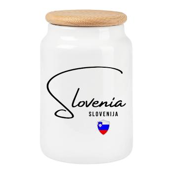 Slovenian Pride, Flagge von Slowenien - Keksdose mit Holzdeckel - Weiß - Vorne