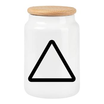 Chantier de construction, modèle de panneau d’avertissement, avertissement de danger - Boîte à biscuits avec couvercle en bois - blanc - Devant