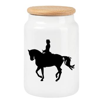 Rider - Cookie Jar with Wooden Lid - white - Front