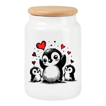 Couple heureux entouré d’amour - Boîte à biscuits avec couvercle en bois - blanc - Devant