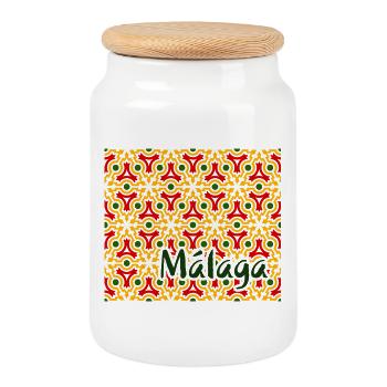Remparts de la rue de Malaga 1 - Boîte à biscuits avec couvercle en bois - blanc - Devant