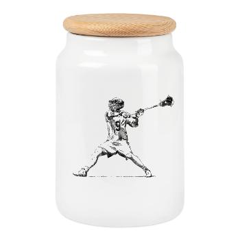 Lacrosse - Cookie Jar with Wooden Lid - white - Front