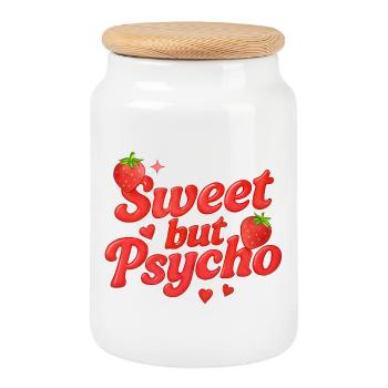 sweet but psycho / y2k design - Keksdose mit Holzdeckel - Weiß - Vorne