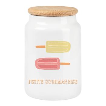 Petite Gourmandise - Cookie Jar with Wooden Lid - white - Front