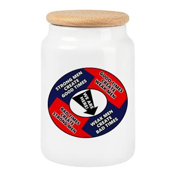 History Repeats - Patriots Prevail! - Cookie Jar with Wooden Lid - white - Front