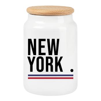 USA – Bold Streetwear Shirt 🇺🇸 - Keksdose mit Holzdeckel - Weiß - Vorne