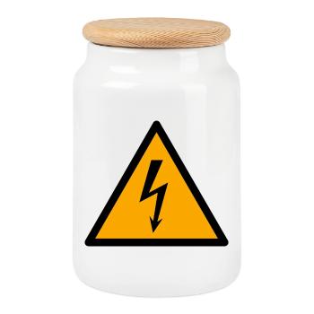 Sous tension - Boîte à biscuits avec couvercle en bois - blanc - Devant