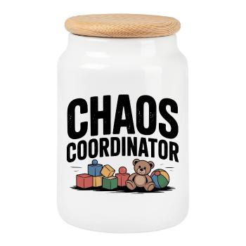 Chaoskoordinator - Keksdose mit Holzdeckel - Weiß - Vorne