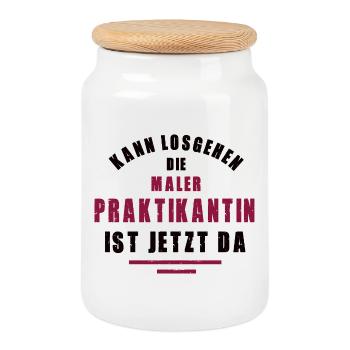 Praktikantin Malerin Praktikum Malerei Maler Frau - Keksdose mit Holzdeckel - Weiß - Vorne