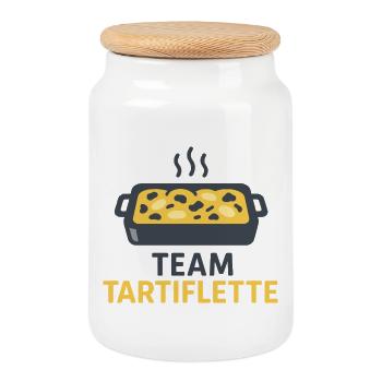 Team Tartiflette - Keksdose mit Holzdeckel - Weiß - Vorne