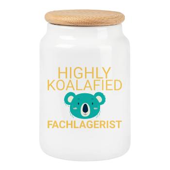 Fachlagerist Koalafied - Keksdose mit Holzdeckel - Weiß - Vorne