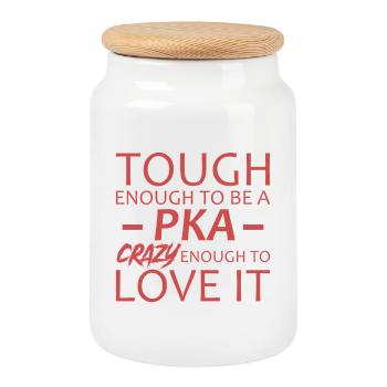 PKA Crazy Pharmacy - Boîte à biscuits avec couvercle en bois - blanc - Devant