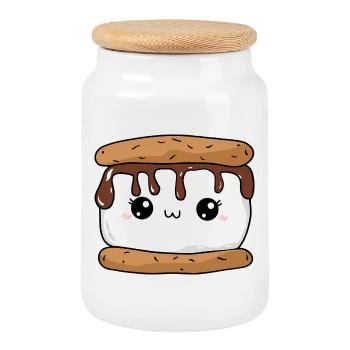 Kawaii Smore Süßer Essensliebhaber - Keksdose mit Holzdeckel - Weiß - Vorne