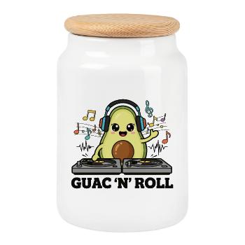 Guac Beats - Keksdose mit Holzdeckel - Weiß - Vorne