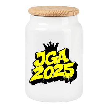 Bachelor Party 2025 Bachelor Party - Cookie Jar with Wooden Lid - white - Front