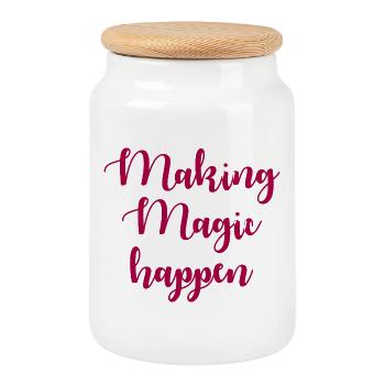 Réaliser la magie Inspiration - Boîte à biscuits avec couvercle en bois - blanc - Devant