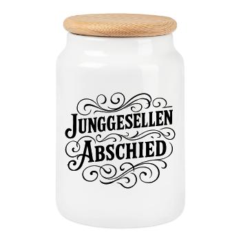 Junggesellenabschied Jga - Keksdose mit Holzdeckel - Weiß - Vorne