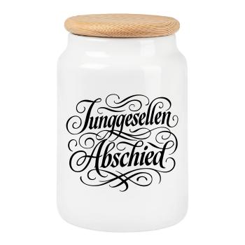 Junggesellenabschied - Keksdose mit Holzdeckel - Weiß - Vorne