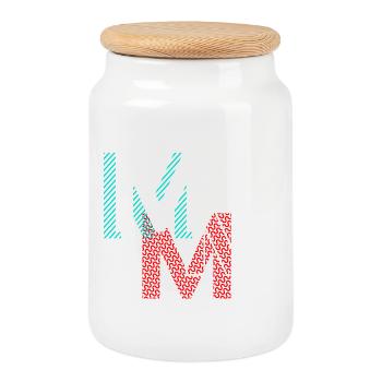 M Lettering Gifts - Keksdose mit Holzdeckel - Weiß - Vorne