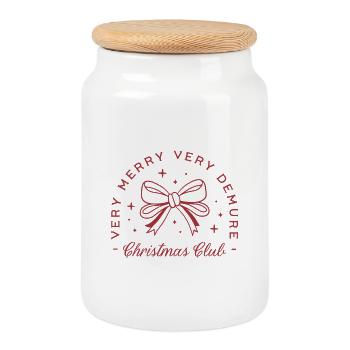 Citations sarcastiques et drôles du club de filles de Noël - Boîte à biscuits avec couvercle en bois - blanc - Devant