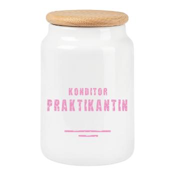 Konditor Praktikantin Danke Praktikum Konditorei - Keksdose mit Holzdeckel - Weiß - Vorne