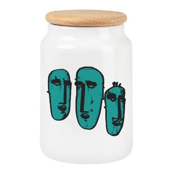 Les jeunes, les adultes et les personnes âgées - Boîte à biscuits avec couvercle en bois - blanc - Devant