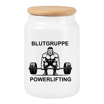 Powerlifting Motivation - Keksdose mit Holzdeckel - Weiß - Vorne