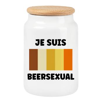 Beersexual - Cookie Jar with Wooden Lid - white - Front