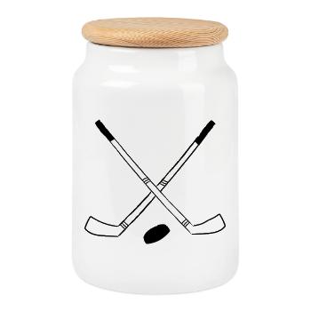 Golf Shots – Passion on the Green - Cookie Jar with Wooden Lid - white - Front