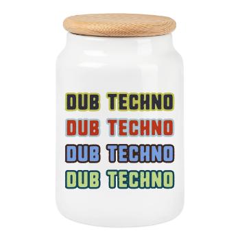 Dub Techno Kaleidoskop - Keksdose mit Holzdeckel - Weiß - Vorne