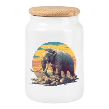 Mammouths Mammouth - Boîte à biscuits avec couvercle en bois - blanc - Devant