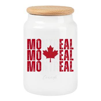 Montreal Canada, I love Montreal - Cookie Jar with Wooden Lid - white - Front