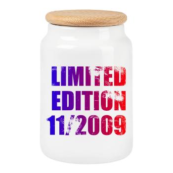 16. Geburtstag Limited Edition 11/2009 - Keksdose mit Holzdeckel - Weiß - Vorne