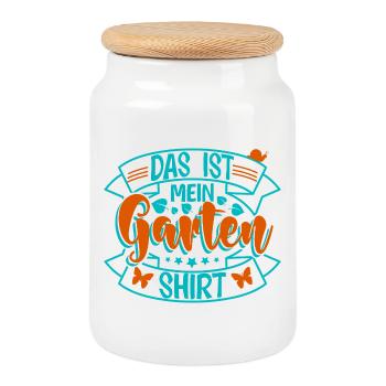 Garten  - Keksdose mit Holzdeckel - Weiß - Vorne
