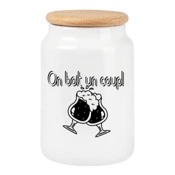 Toasts with friends We have a drink - Cookie Jar with Wooden Lid - white - Front