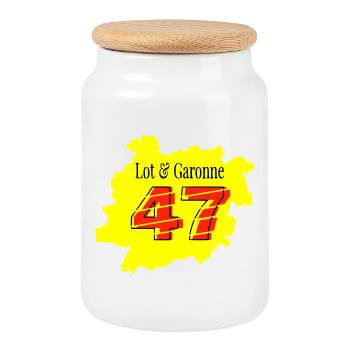 Karte Lot et Garonne 47 - Keksdose mit Holzdeckel - Weiß - Vorne
