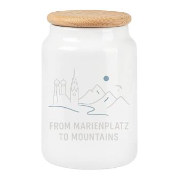 From Marienplatz to Mountains München - Keksdose mit Holzdeckel - Weiß - Vorne