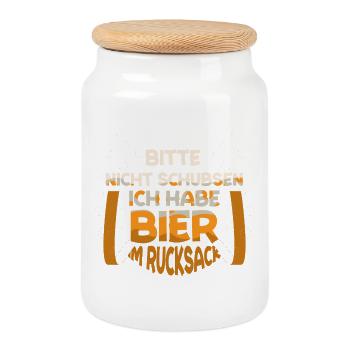Bierliebhaber Bier Spruch Biertrinker Saufen - Keksdose mit Holzdeckel - Weiß - Vorne