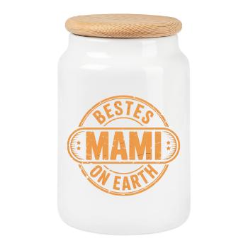 Meilleur cadeau de maman pour la fête des mères - Boîte à biscuits avec couvercle en bois - blanc - Devant