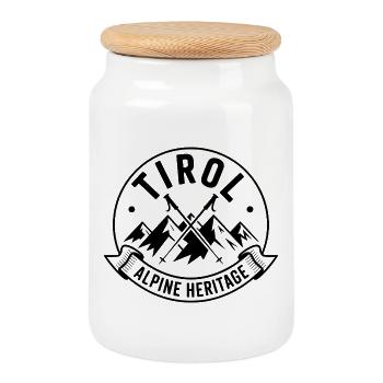 Tirol - Souvenir Design - Keksdose mit Holzdeckel - Weiß - Vorne