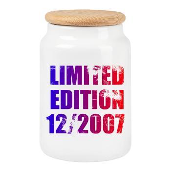 18e anniversaire Edition limitée 12/2007 - Boîte à biscuits avec couvercle en bois - blanc - Devant