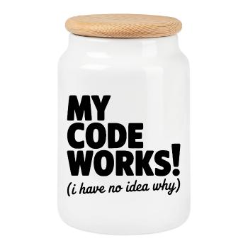Mein Code funktioniert! (Ich habe keine Ahnung, warum) - Keksdose mit Holzdeckel - Weiß - Vorne