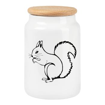 T-shirt écureuil cadeau amoureux de la nature - Boîte à biscuits avec couvercle en bois - blanc - Devant