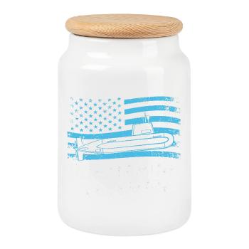 5. Juli Uboot Submarine Veteran Marine USA - Keksdose mit Holzdeckel - Weiß - Vorne