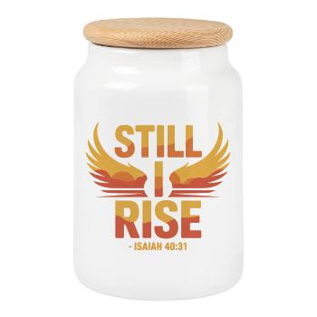 Still I Rise Isaiah 40 31 Christliche Hoffnung - Keksdose mit Holzdeckel - Weiß - Vorne