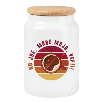 Sevrage du café décaféiné ex-buveur de café - Boîte à biscuits avec couvercle en bois - blanc - Devant