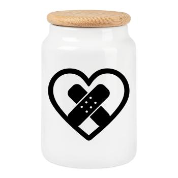 Heart + Social-Health Worker – Super Parent - Keksdose mit Holzdeckel - Weiß - Vorne