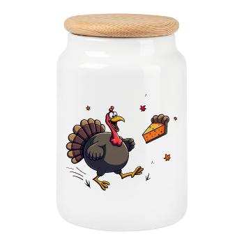 Thanksgiving Lustiger Thanksgiving Truthahn - Keksdose mit Holzdeckel - Weiß - Vorne