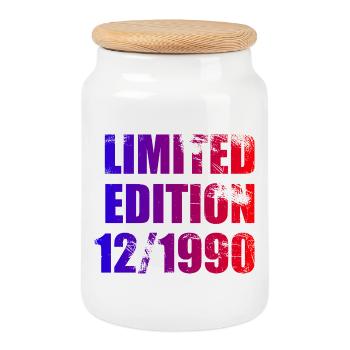 35e anniversaire Édition limitée 12/1990 - Boîte à biscuits avec couvercle en bois - blanc - Devant